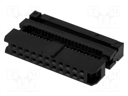 Plug; IDC; female; PIN: 22; IDC; for ribbon cable; 1mm; gold flash