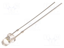 LED; 3mm; white warm; 2180÷3000mcd; 30°; Front: convex