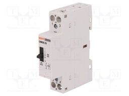 Contactor: 2-pole installation; NO x2; 24VAC; 24VDC; 20A; DIN