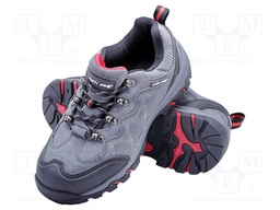 Shoes; Size: 47; grey-red; chamois; with metal toecap