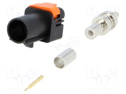 Plug; FAKRA II SMB; male; straight; RG174,RG316; crimped; black