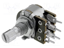 Potentiometer: shaft; single turn; 100kΩ; 100mW; ±20%; 6mm; for PCB
