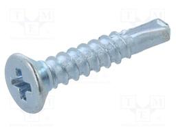 Screw; for metal; 2,9x16; Head: countersunk; Phillips; zinc