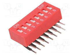 Switch: DIP-SWITCH; Poles number: 8; OFF-ON; 0.025A/24VDC; Pos: 2/8