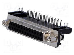 D-Sub; PIN: 25; socket; female; Locking: screws; angled 90°; THT