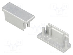 Cap for LED profiles; silver; ABS; Application: SURFACE14