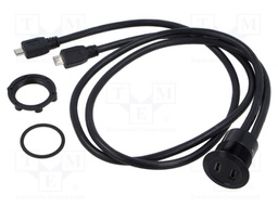 Adapter cable; for panel mounting,rear side nut; USB 2.0