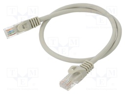 Patch cord; U/UTP; 6; stranded; Cu; PVC; grey; 0.5m; 26AWG