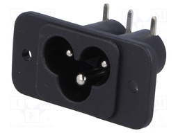 Connector: AC supply; socket; male; 2.5A; 250VAC; IEC 60320; C6