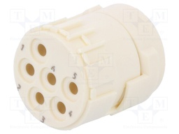 Connector: M23; PIN: 6; female; crimped; w/o contacts; 300V; 20A
