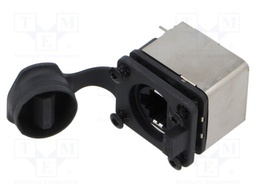Connector: RJ45; socket; shielded,with cover; THT; 19.8x24mm; 8p8c
