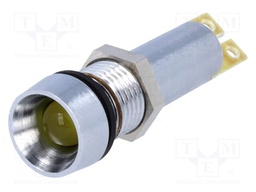 Indicator: LED; recessed; 24VDC; Cutout: Ø8.4mm; IP67; connectors