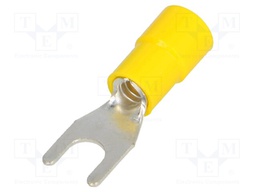Fork terminal; M5; Ø: 5.2mm; 4÷6mm2; crimped; for cable; insulated