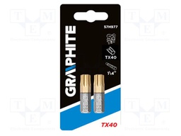 Screwdriver bit; Torx®; TX40; Overall len: 25mm; 2pcs.