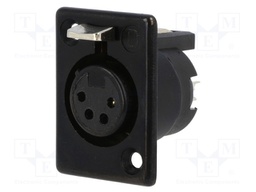 Socket; XLR; female; PIN: 4; straight; soldering; silver plated; 50V
