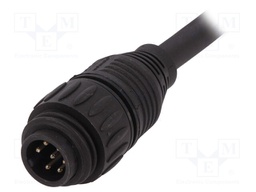 Connector: circular; plug; PIN: 7; male; cables; IP65,IP67; 10A; 5m