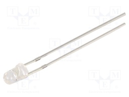 LED; 3mm; yellow; 2180mcd; 30°; Front: convex; 9V; No.of term: 2