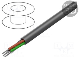 Wire; 4x22AWG; unshielded; 300V; 30.5m; Cu; stranded; dark grey