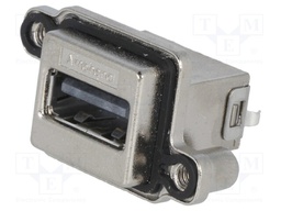 Socket; USB A; MUSB; for panel mounting,screw; THT; straight; IP68