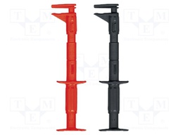 Crocodile clip; red; Socket size: 4mm; 600V; 5A