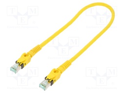 Patch cord; S/FTP; 6a; stranded; Cu; PUR; yellow; 0.5m; halogen free