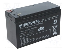 Re-battery: acid-lead; 12V; 7.2Ah; AGM; maintenance-free