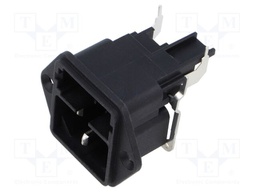 Un-Filtered IEC Power Entry Module, IEC C14, General Purpose, 10 A, 250 VAC, 2-Pole Fuse Holder