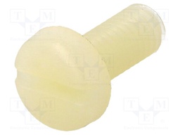 Screw; M5x12; 0.8; Head: cheese head; slotted; 1,3mm; polyamide