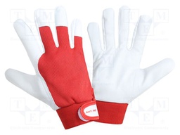 Protective gloves; Size: 10; white-red; 12pcs.