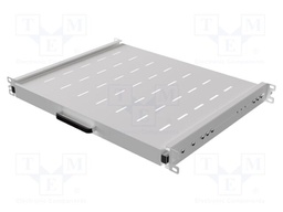 Shelf; 1U; Dimensions: 482.6x44.45x350mm; steel; grey; screw; 35kg