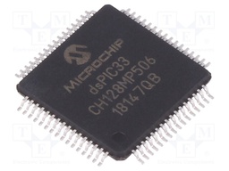 DsPIC microcontroller; SRAM: 20kB; Memory: 128kB; TQFP64; 3÷3.6VDC