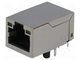 Socket; RJ45; PIN: 8; shielded,with LED; Layout: 8p8c; THT