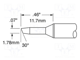 Tip; bevel; 1.7mm; 357°C; for soldering station