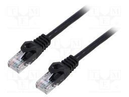 Patch cord; U/UTP; 6; stranded; CCA; PVC; black; 2m; 26AWG; Cores: 8