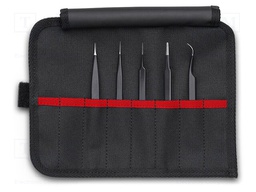 Set of tweezers; universal; ESD; Pcs: 5