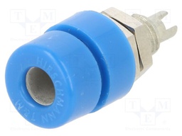Connector: 4mm banana; socket; 32A; 30VAC; 60VDC; blue; screw