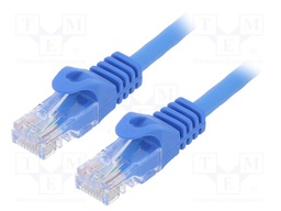 Patch cord; U/UTP; 6; stranded; CCA; PVC; blue; Len: 0.25m; 26AWG