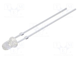 LED; 3mm; green; 22000÷25000mcd; 30°; Front: convex; 2.9÷3.4VDC