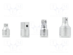 Reduction; square; 1/2",3/4",3/8"; 1/2",3/4"; 12mm; 4pcs.