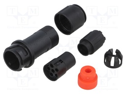 Connector: circular; plug; female; PIN: 6; w/o contacts; for cable