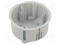 Enclosure: junction box; Ø: 72mm; plaster embedded; grey; -25÷60°C