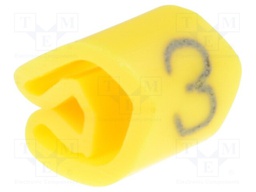 Markers for cables and wires; Label symbol: 3; 3÷5mm; PVC; yellow