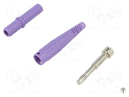 Plug; 4mm banana; 32A; 600V; violet; Plating: nickel plated