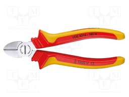 Pliers; side,cutting,insulated; 160mm; steel; Plating: chromium