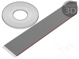 Wire: ribbon; 1.27mm; stranded; Cu; 12x28AWG; PVC; grey; 30,5m