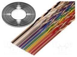 Wire: ribbon; 1.27mm; stranded; Cu; 34x28AWG; unshielded; PVC; 49V