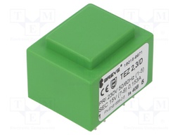 Transformer: encapsulated; 2.3VA; 230VAC; 15V; 153mA; Mounting: PCB