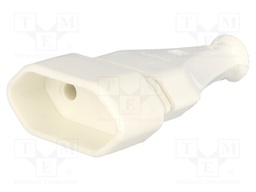 Connector: AC supply; socket; Layout: 2P; Type: flat; white; 250VAC