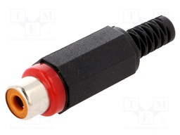 Plug; RCA; female; with strain relief; straight; soldering