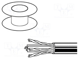 Wire; U/UTP; 6; solid; Cu; 4x2x23AWG; LSZH; blue; 305m